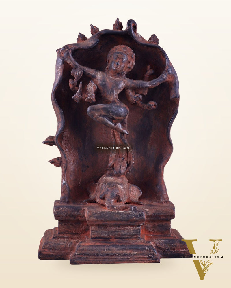 Pure Brass Gajasurasamhara Shiva Idol dancing shiva red mud patina