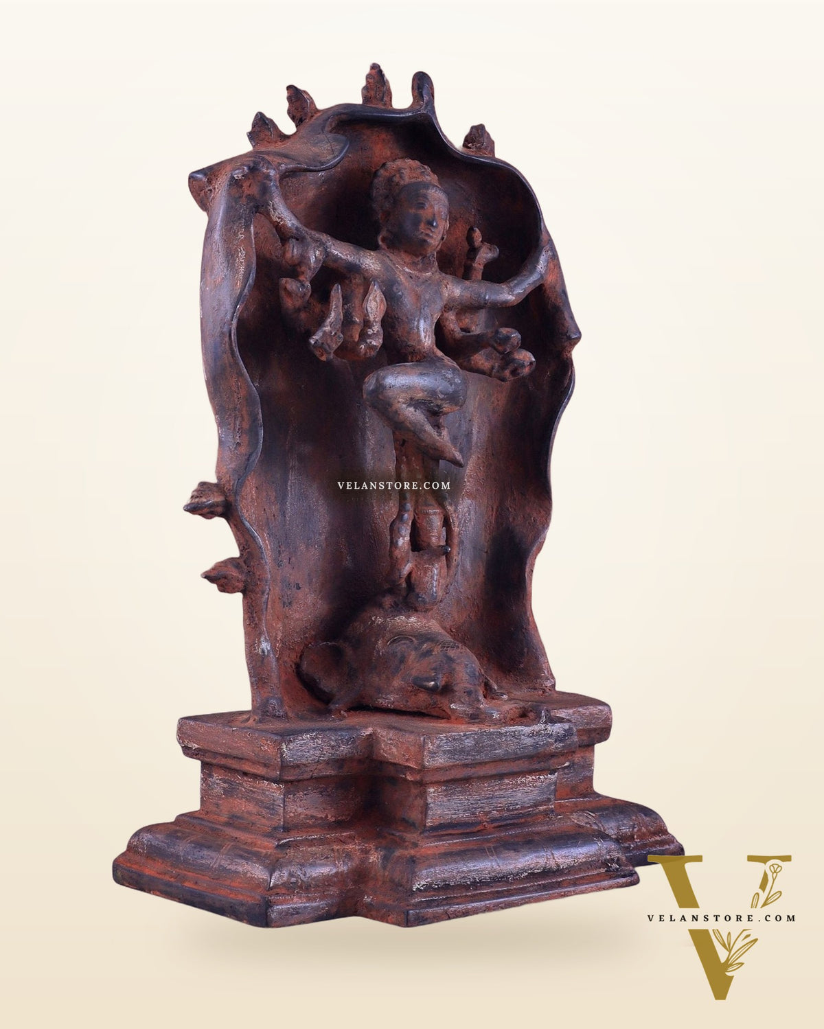 Pure Brass Gajasurasamhara Shiva Idol dancing shiva red mud patina