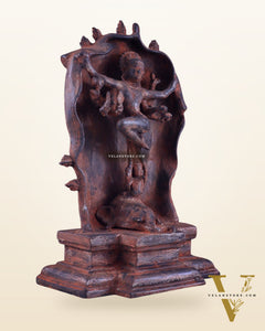 Pure Brass Gajasurasamhara Shiva Idol dancing shiva red mud patina