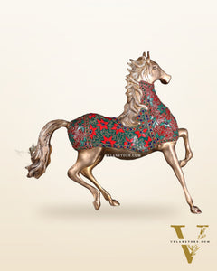 Pure Brass Galloping Horse Feng Shui recommended 16"