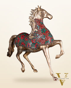 Pure Brass Galloping Horse Feng Shui recommended 16"