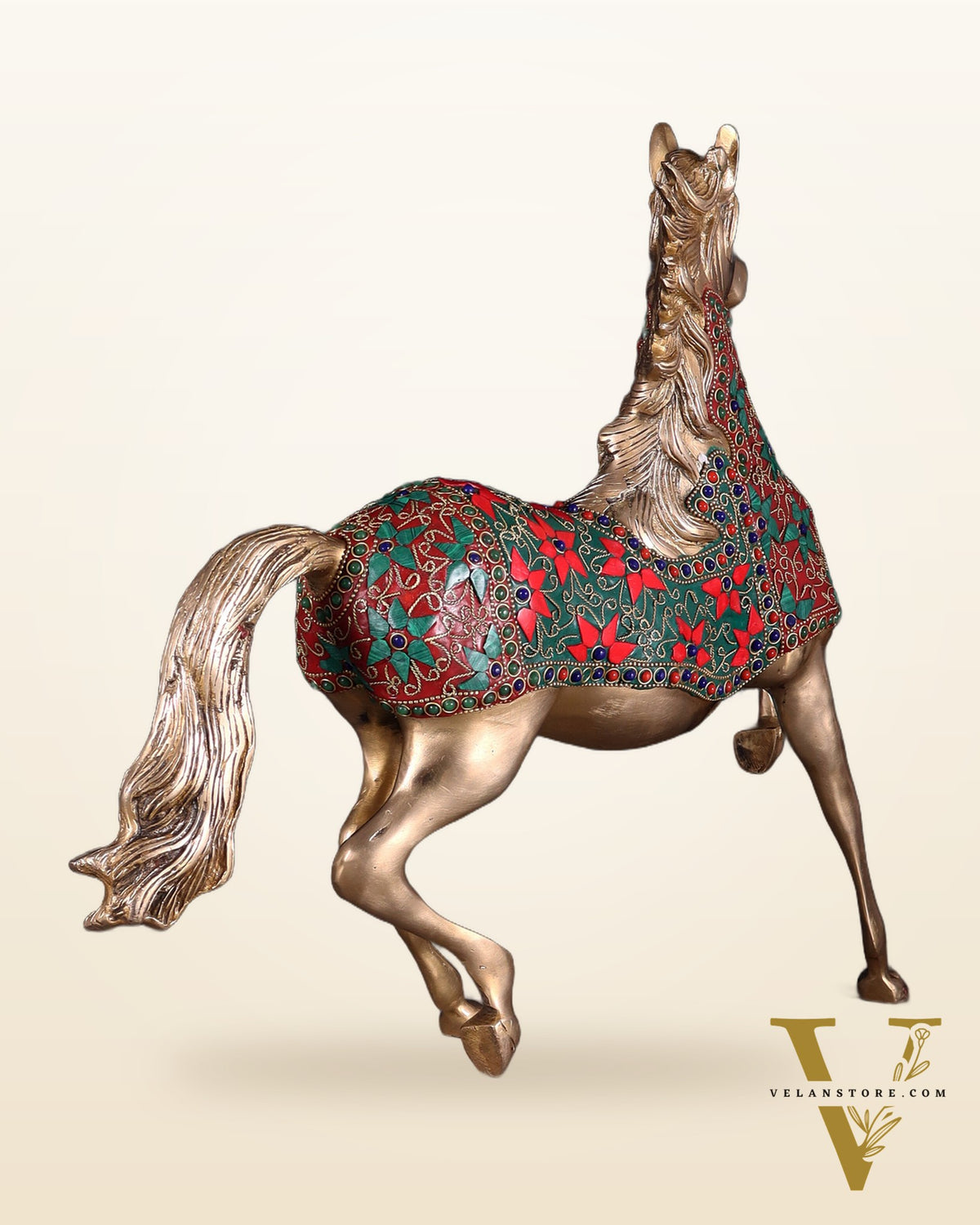 Pure Brass Galloping Horse Feng Shui recommended 16"