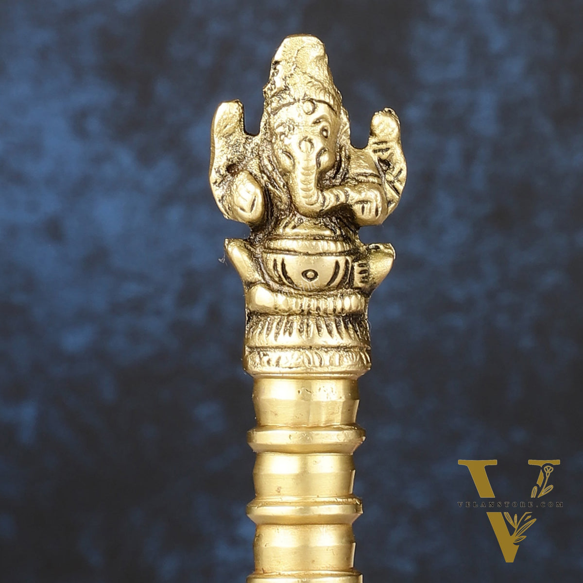 Pure Brass Ganapati Hand Bell for Pooja | Height 6 inch