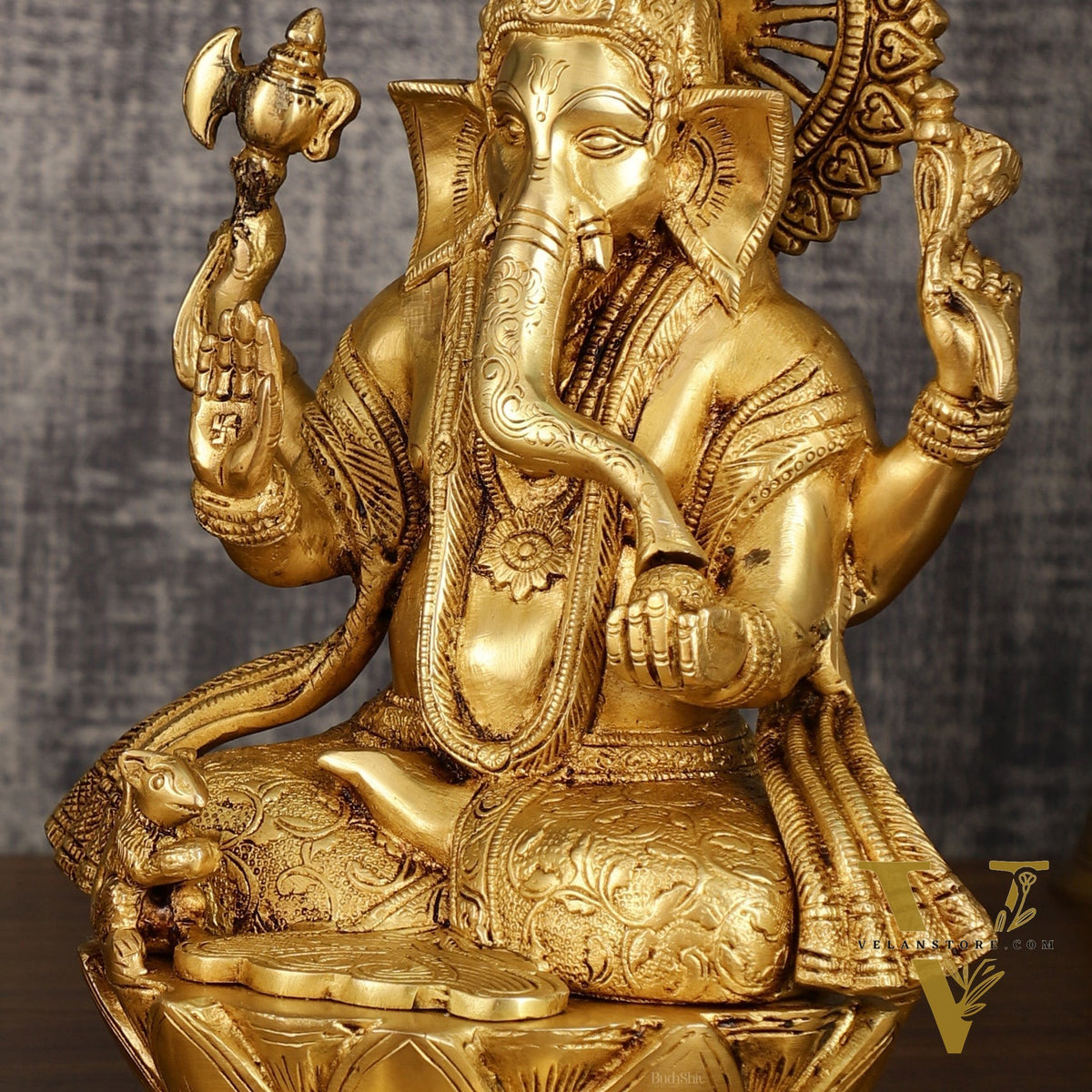 Pure Brass Ganesh Lakshmi Pair | Divine Elegance | 11 Inch Height