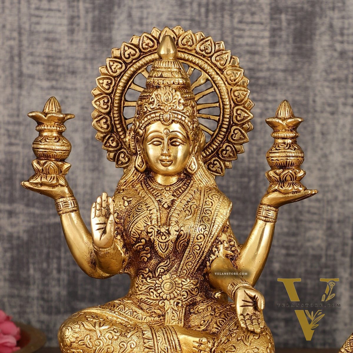 Pure Brass Ganesh Lakshmi Pair | Divine Elegance | 11 Inch Height