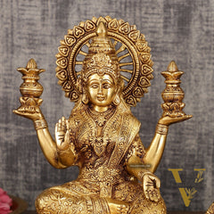 Pure Brass Ganesh Lakshmi Pair | Divine Elegance | 11 Inch Height