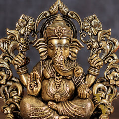 Pure Brass Ganesh Lakshmi Saraswati Idol - 4 Inch