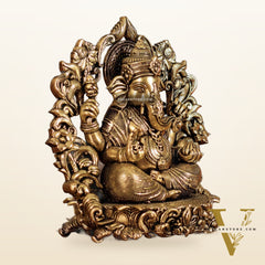 Pure Brass Ganesh Lakshmi Saraswati Idol - 4 Inch