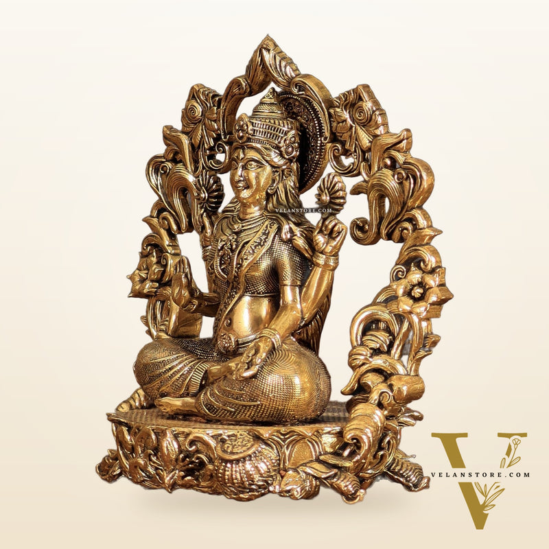 Pure Brass Ganesh Lakshmi Saraswati Idol - 4 Inch