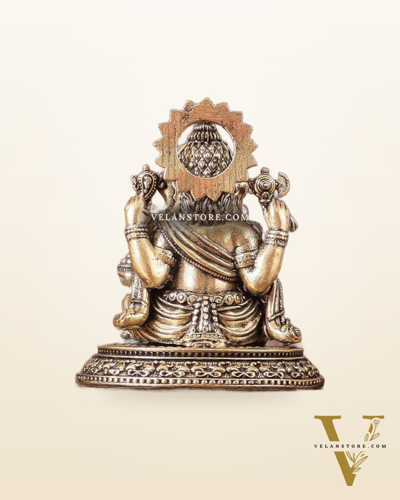 Pure Brass Ganesh, Lakshmi, Saraswati Intricate Idols 3"