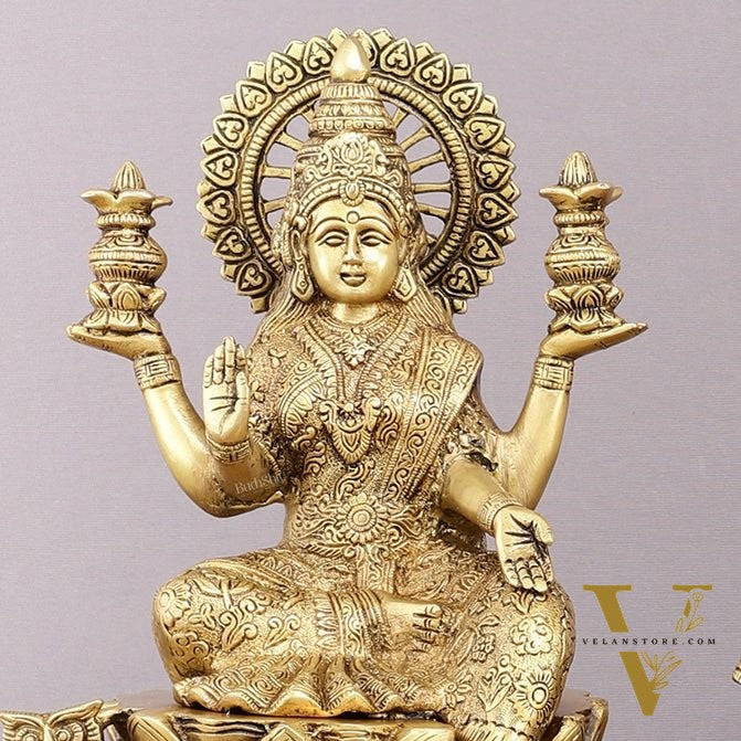 Pure Brass Ganesh Lakshmi Saraswati Set - 11" Divine Trio for Prosperity