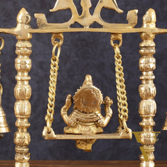 Pure Brass Ganesh Swing Idol - 10" Height