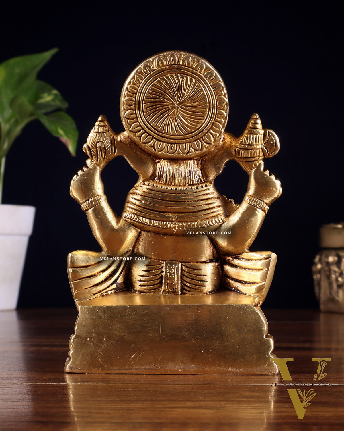 Pure Brass Ganesha Idol – Superfine Carvings 6"