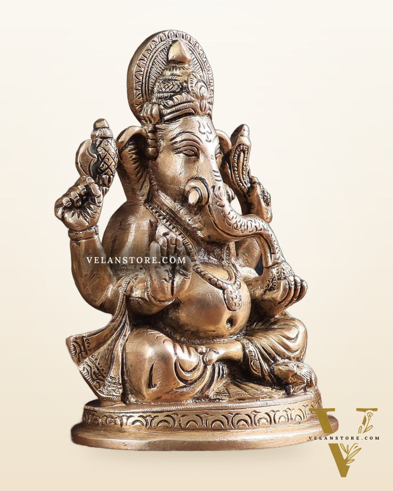Pure Brass Ganesha Lakshmi idols Set 6"