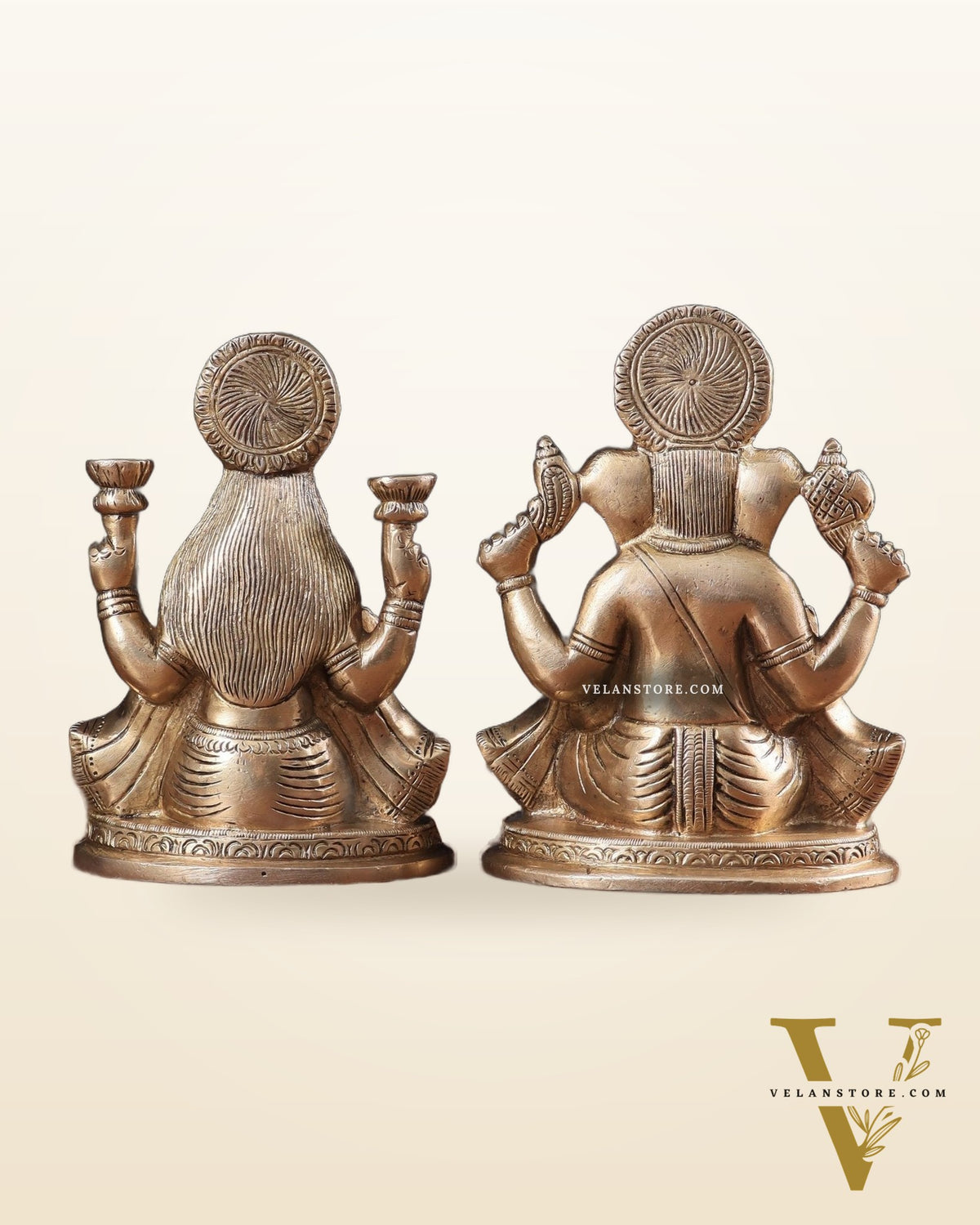 Pure Brass Ganesha Lakshmi idols Set 6"