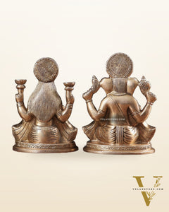Pure Brass Ganesha Lakshmi idols Set 6"