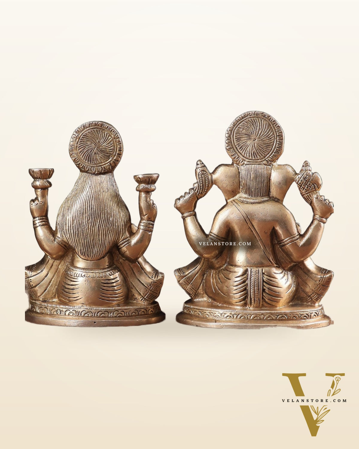 Pure Brass Ganesha Lakshmi idols Set 6"