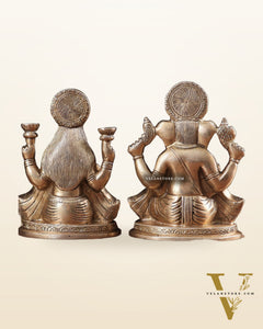 Pure Brass Ganesha Lakshmi idols Set 6"