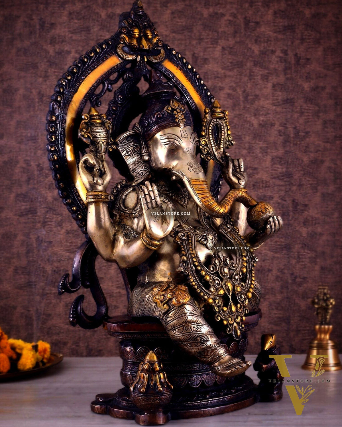 Pure Brass Ganesha large Idol 26 inch