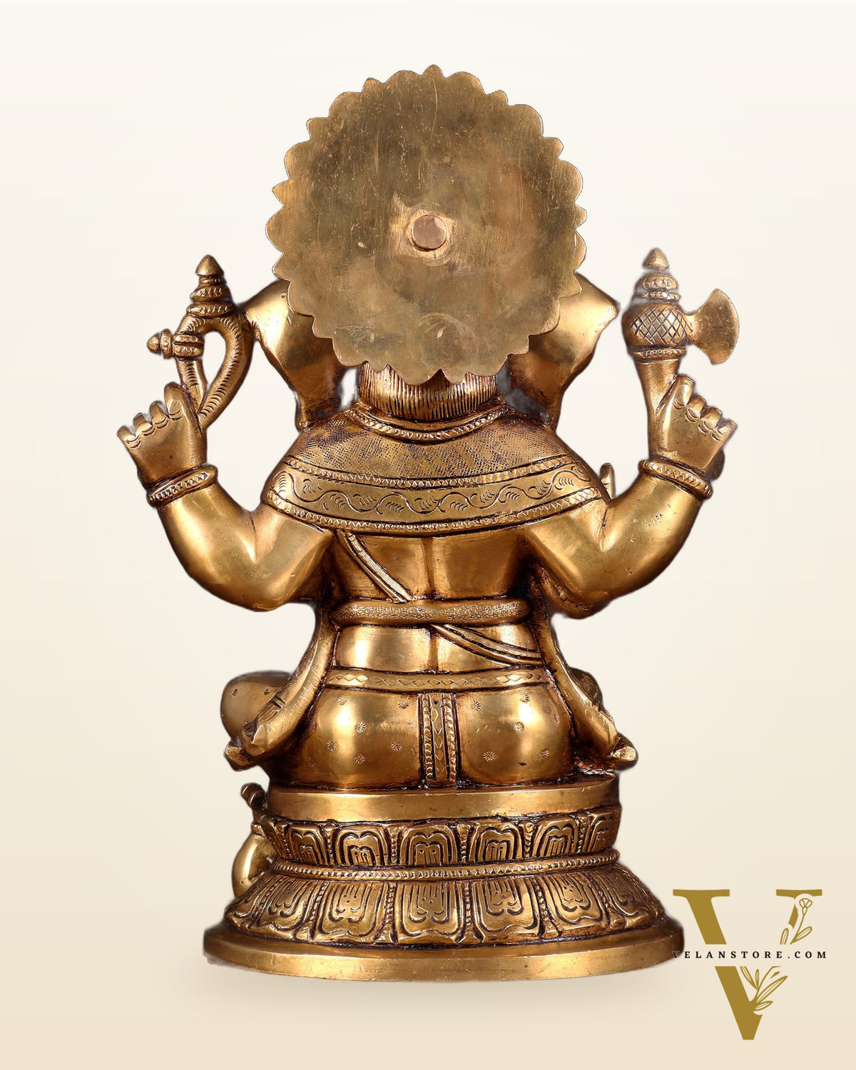 Pure Brass Ganesha Statue - 11 Inch