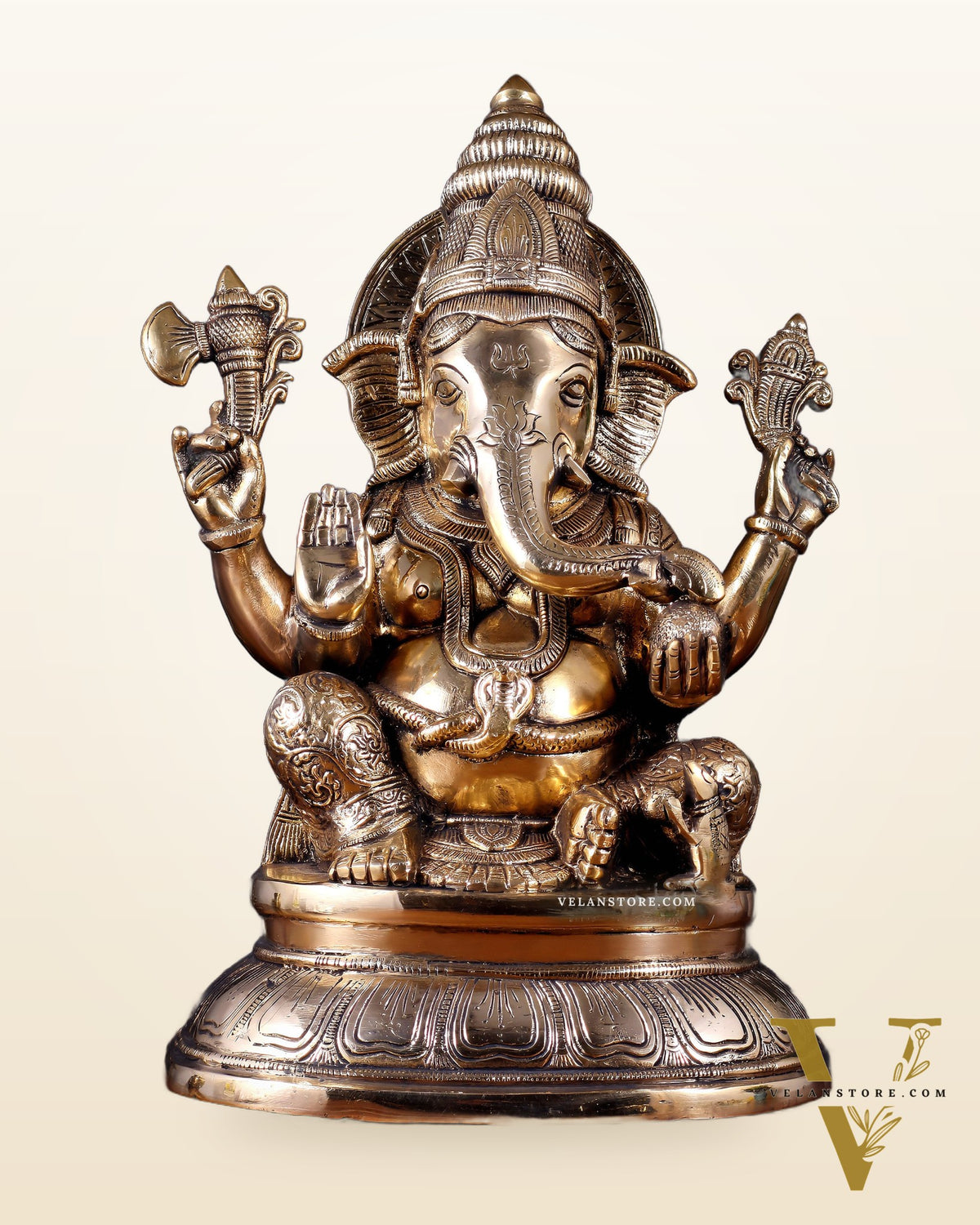 Pure Brass Ganesha Statue – 15 inch Tall