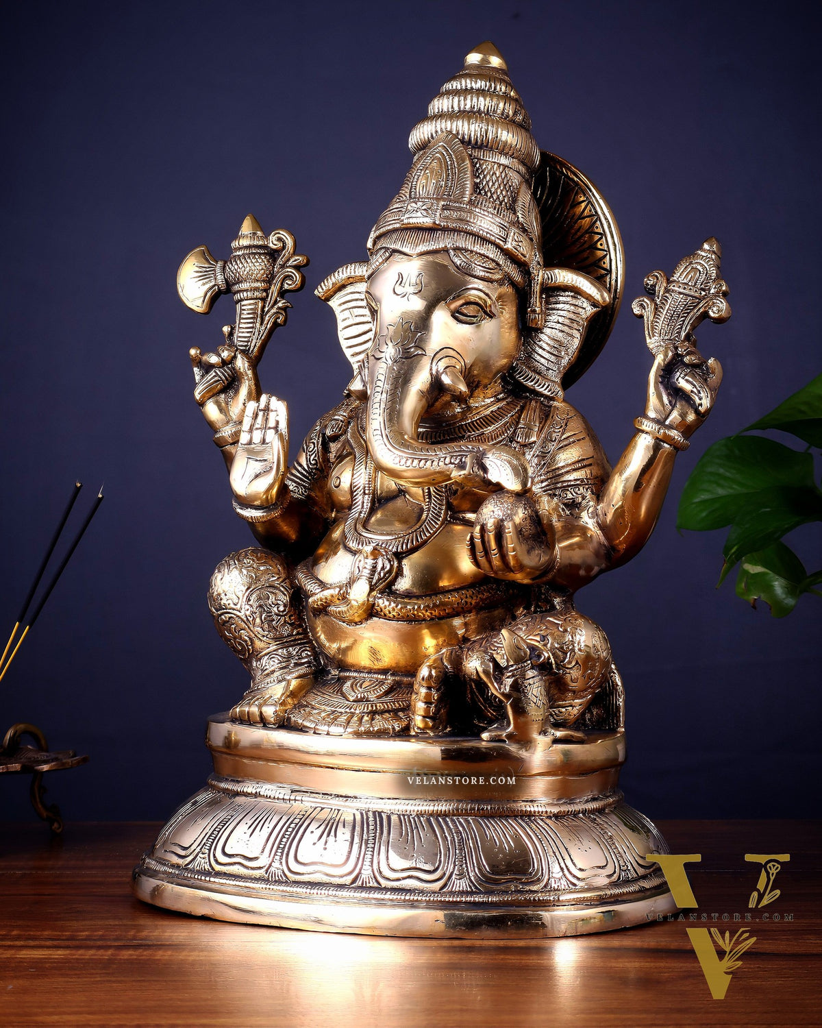 Pure Brass Ganesha Statue – 15 inch Tall