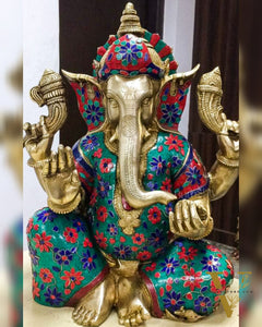 Pure Brass Ganesha Statue - 20 Inch