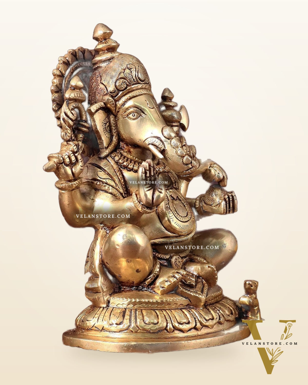 Pure Brass Ganesha statue - 7.5" Height