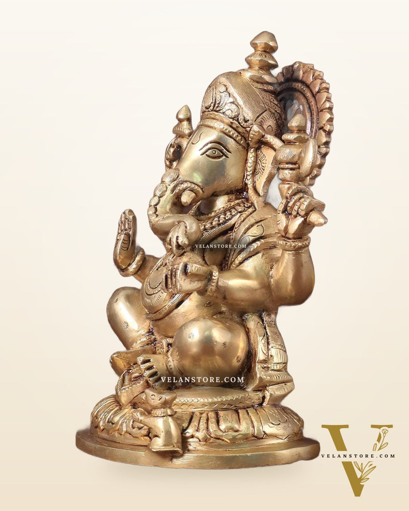 Pure Brass Ganesha statue - 7.5" Height