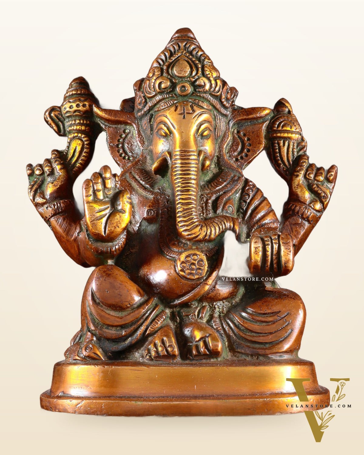 Pure Brass Ganesha Statue dual tone 5"