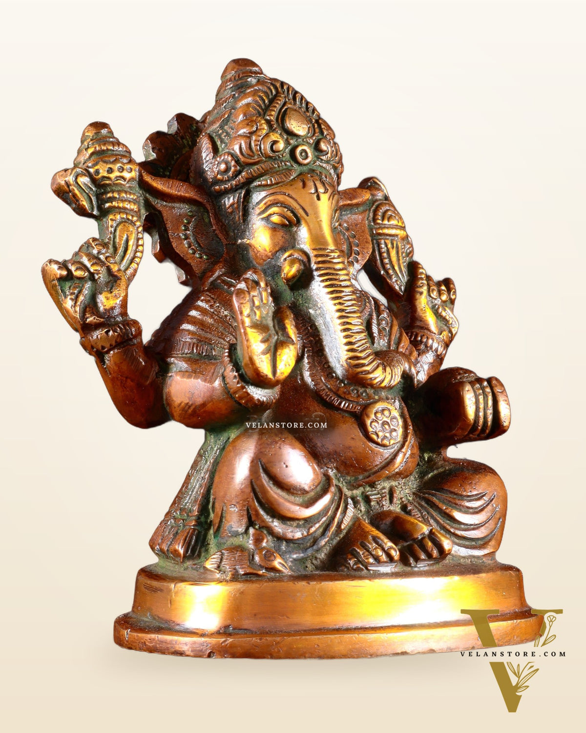 Pure Brass Ganesha Statue dual tone 5"