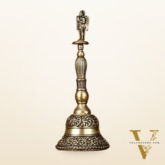 Pure Brass Garuda Hand Bell - 4.5" Tall