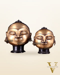 Pure Brass Gauri Face Pair – Vintage Finish