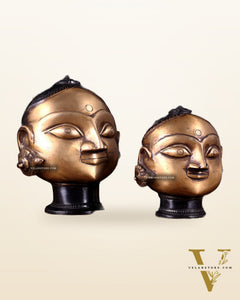 Pure Brass Gauri Face Pair – Vintage Finish
