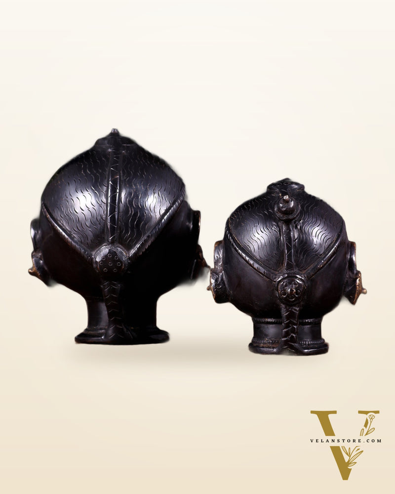 Pure Brass Gauri Face Pair – Vintage Finish