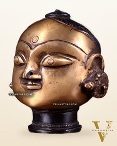 Pure Brass Gauri Face – Vintage Finish, 4.5"