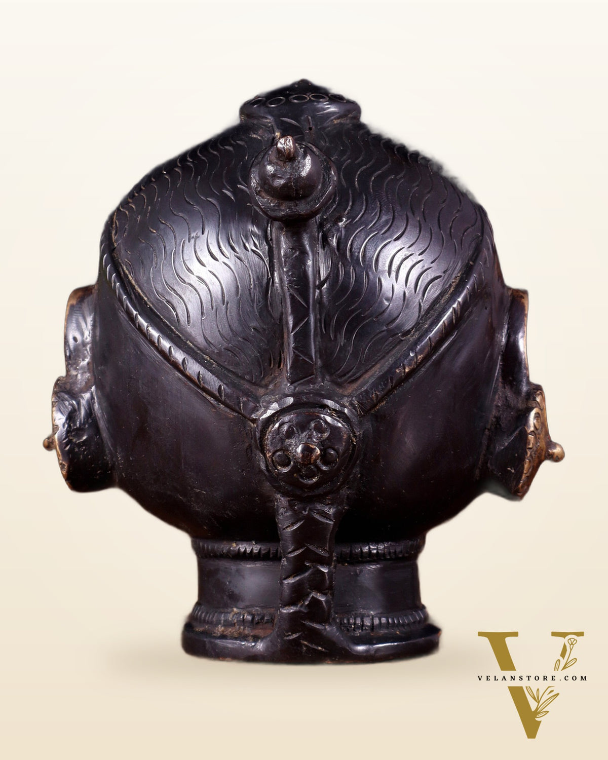 Pure Brass Gauri Face – Vintage Finish, 4.5"