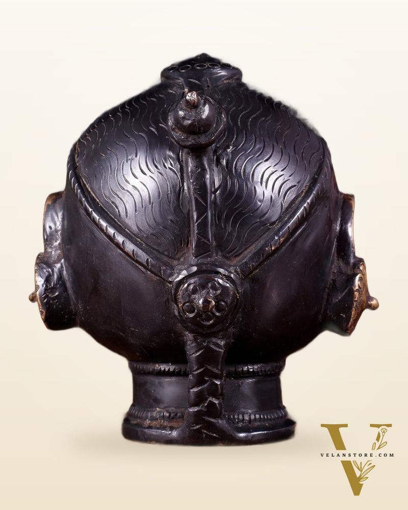 Pure Brass Gauri Face – Vintage Finish, 4.5"