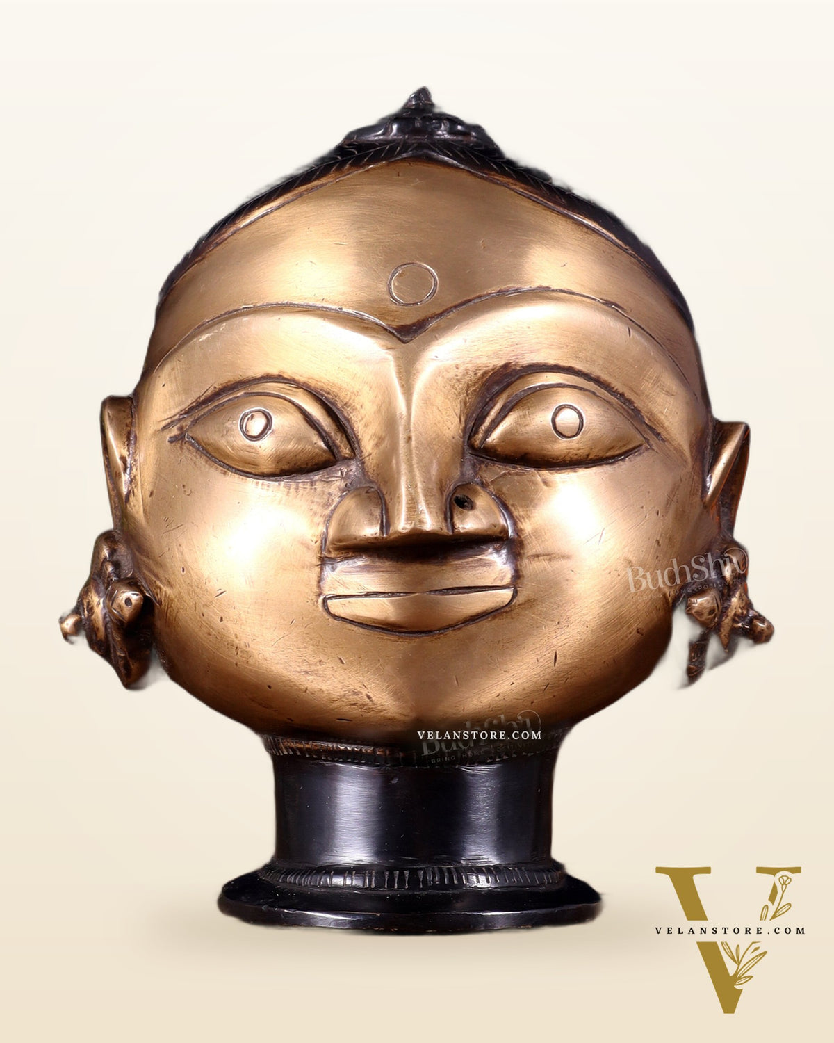 Pure Brass Gauri Face – Vintage Finish, 5.5"