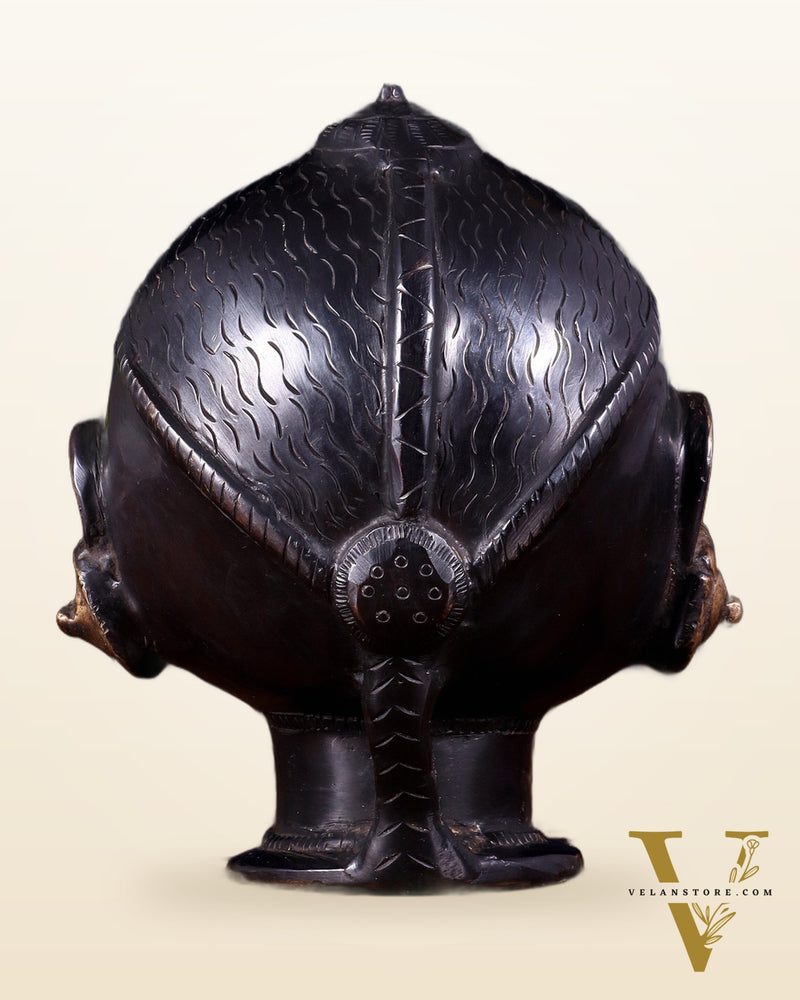 Pure Brass Gauri Face – Vintage Finish, 5.5"