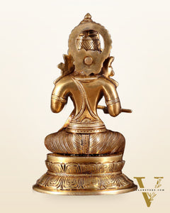 Pure Brass Goddess Annapoorna Idol – 10 Inch