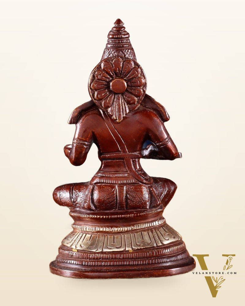 Pure Brass Goddess Annapurna Devi Idol – dual Tone 5"