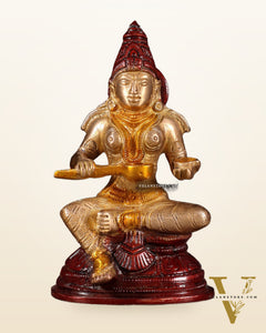Pure Brass Goddess Annapurna Devi Idol – New tone 5"