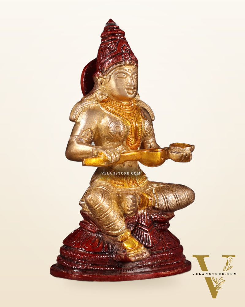 Pure Brass Goddess Annapurna Devi Idol – New tone 5"
