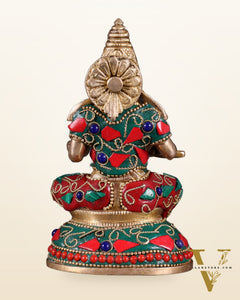 Pure Brass Goddess Annapurna Devi Idol – Stonework 5"