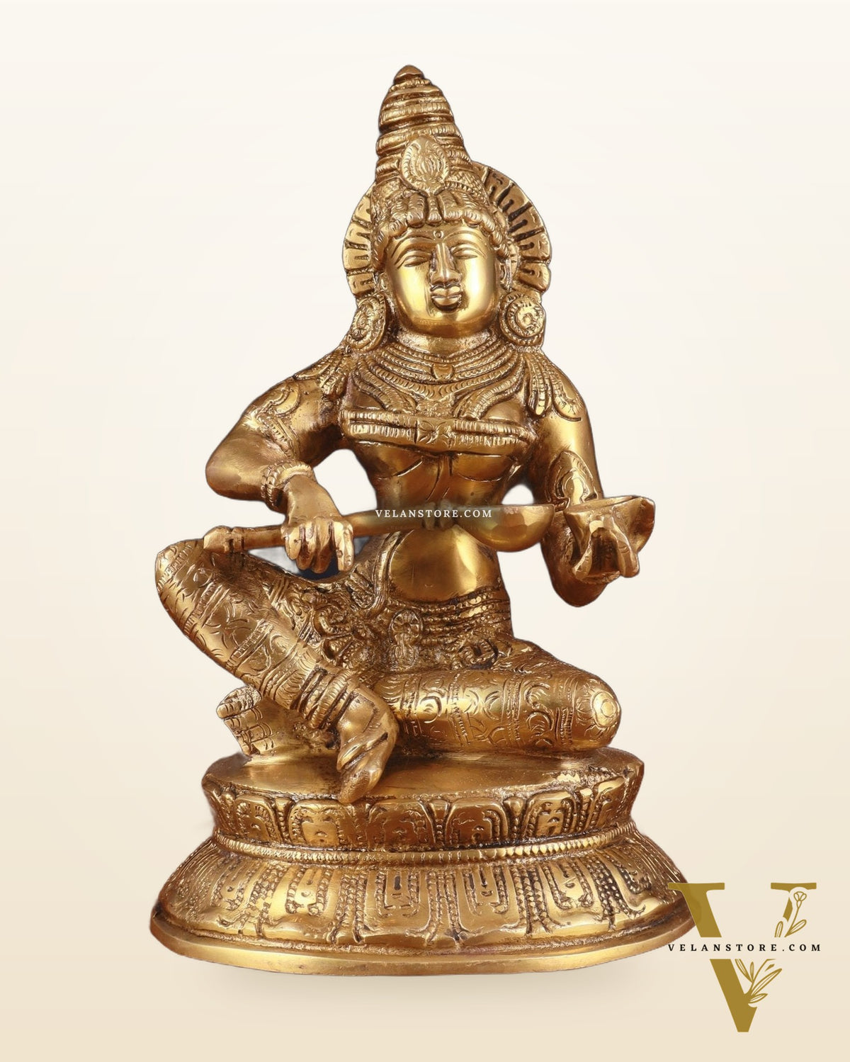 Pure Brass Goddess Annapurna Idol – 10 Inch,
