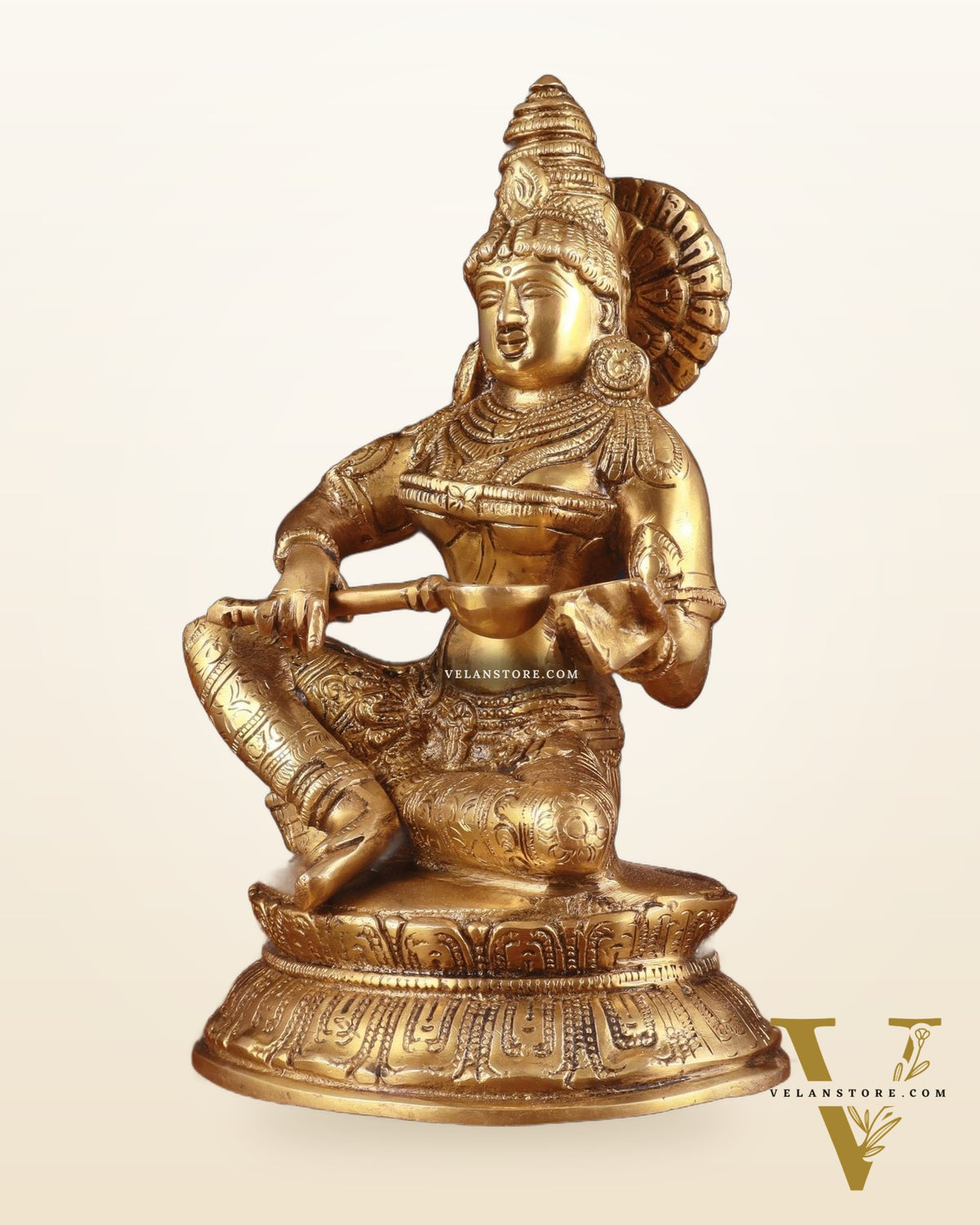 Pure Brass Goddess Annapurna Idol – 10 Inch,