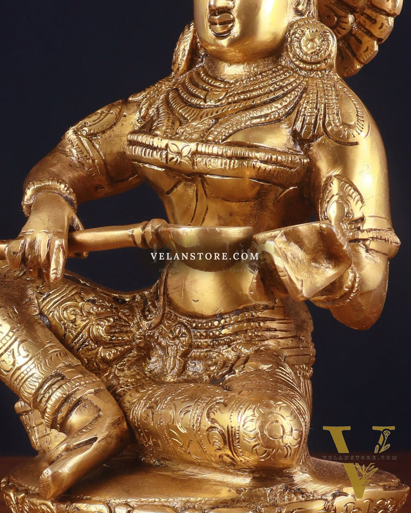 Pure Brass Goddess Annapurna Idol – 10 Inch,