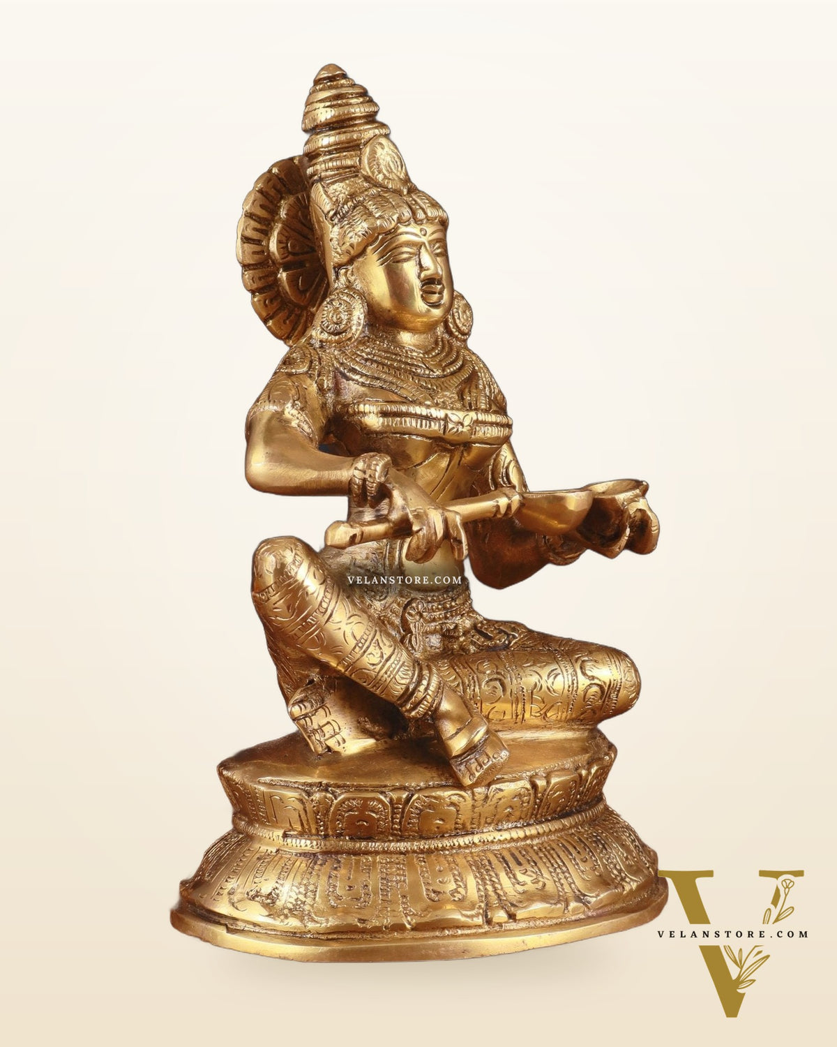 Pure Brass Goddess Annapurna Idol – 10 Inch,