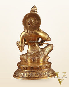 Pure Brass Goddess Annapurna Idol – 10 Inch,
